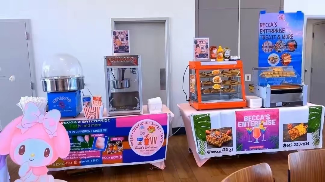 Becca's Enterprise kids party food and concessions setup